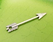 5 silver arrow charms pendants Hunger Games Katniss bow fantasy fairytale story book 30mm x 5mm - C1023-5