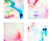 Colorful Home Decor - Art Collection of 5x7's, Abstract, Bright, Shapes, Fluid, Orange Red, Pink, Turquoise, Galaxy, Color, Outer Space