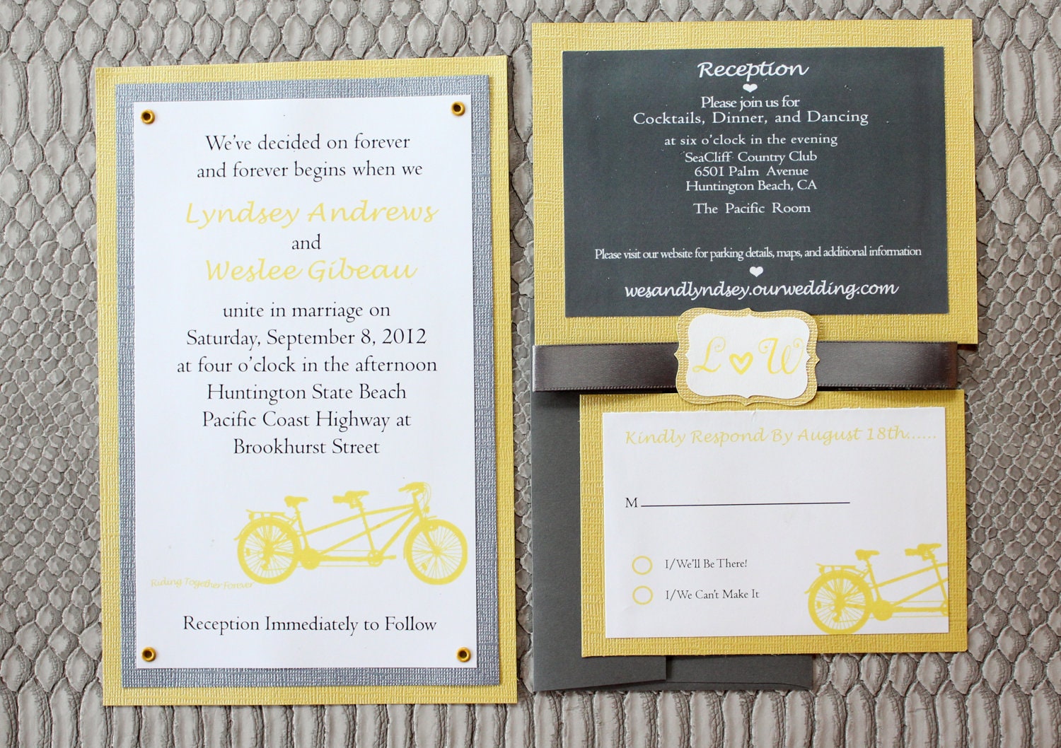 Bicycle Built for Two wedding Invitations