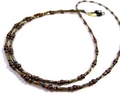 Brown and Bronze Eyeglass Chain Lanyard Glasses Necklace - MegansBeadedDesigns