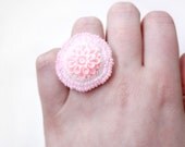 Cute Pink Chrysanthemum Ring - MegansBeadedDesigns