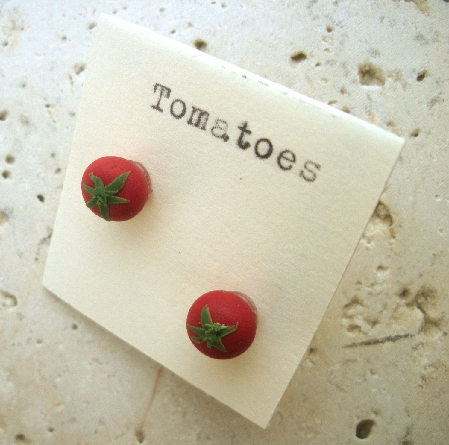 Miniature TOMATO post/stud EARRINGS