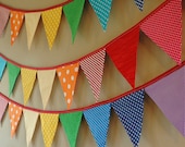 Eco-Friendly Reusable Fabric Bunting, Banner, Pennant, Flag, Garland, Photo Prop, Decoration in Rainbow Party
