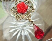 RED ROSE  NECKLACE  12 Dollar Sale