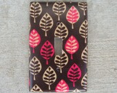 Brown and Pink Leaf Light Switch Plate Cover