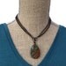Elena's Felted Jewelry - Multicolour Blue Green Red Brown Drop Shaped Pendant