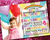 DIY Printable Rainbow Birthday Photo Invitation Il_170x135