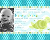 Sea Turtle Invitation for Birthday Party or Baby Shower DIY Boys Printable Photo Invite by BeeAndDaisy Il_170x135