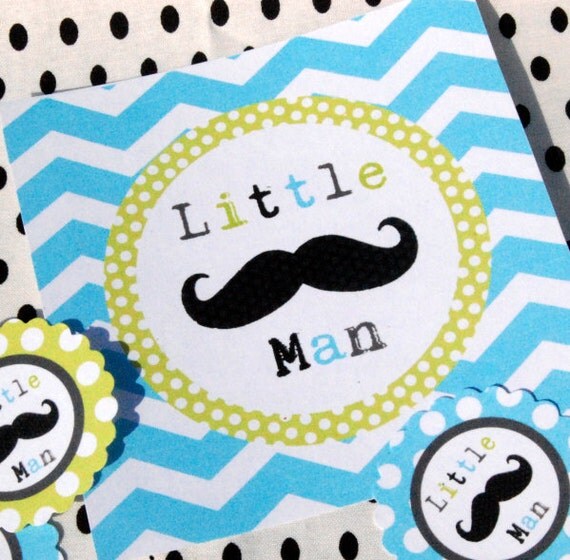 Little Mustache Man Decorations for Birthday Party or Baby Shower - DIY Printable Decor by BeeAndDaisy - Instant Download Il_570xn