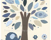 Baby boy, Nursery wall Decor, Children Art print, Harper, baby elephant, blue and white, match to the colors Harper bedding pottery barn