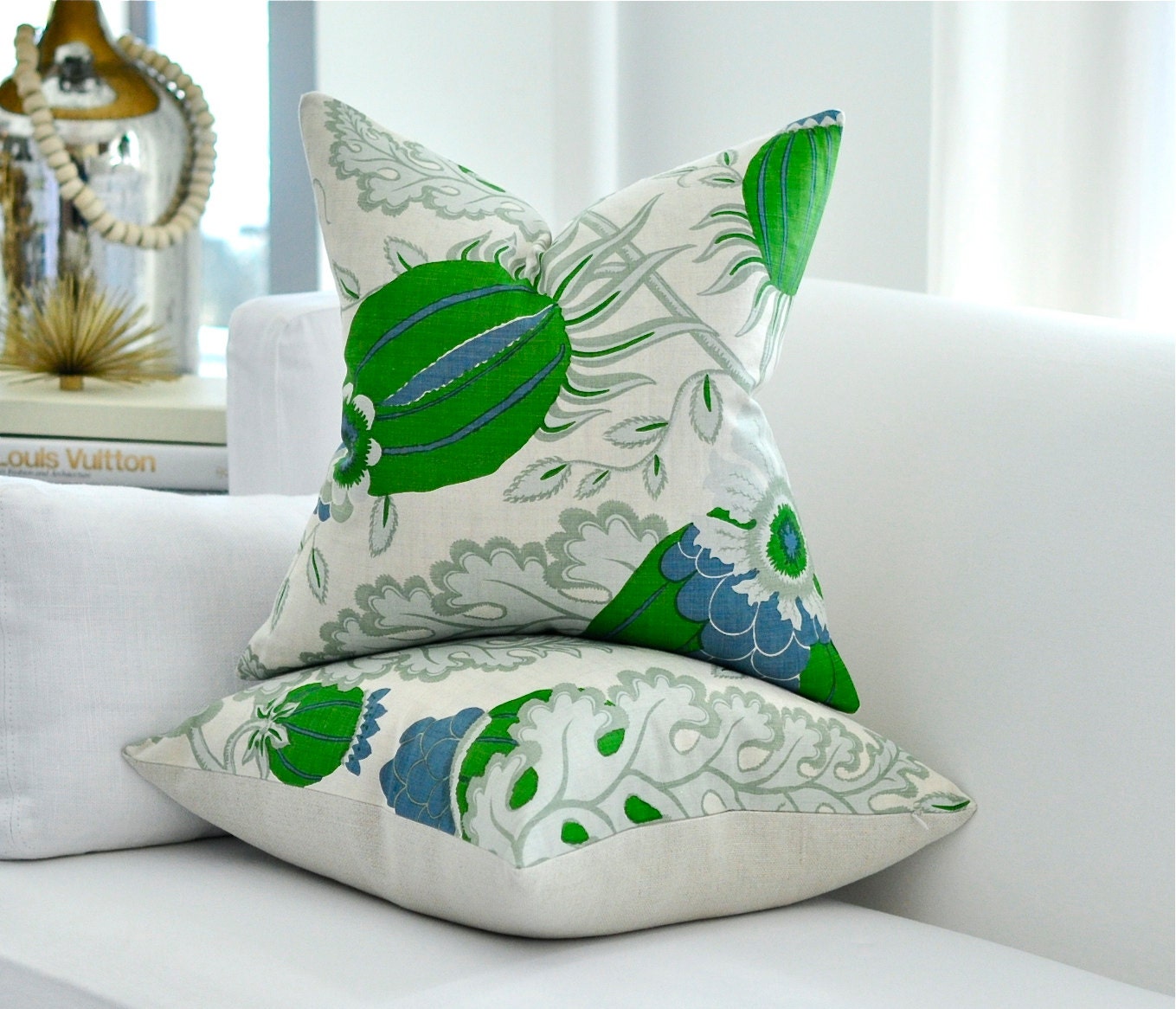 20"sq. Christopher Farr Cloth CARNIVAL  pillow cover in Green