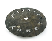 Antique industrial stencil - round disc stencil, number wheel, Wright & Son