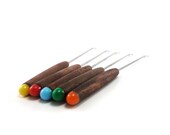 Vintage fondue forks - set of 6 rainbow colors
