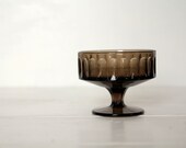 Vintage Glass Goblet Sherbet / Ice Cream Brown Smoke Glass