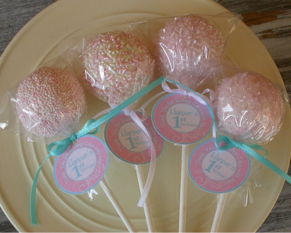 Birthday Favor Tags for cake pops, lollipops and cookie favors - 1.5 inch custom personalized tags Il_570xn