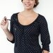 jersey shirt - black - polka dots - ribbon