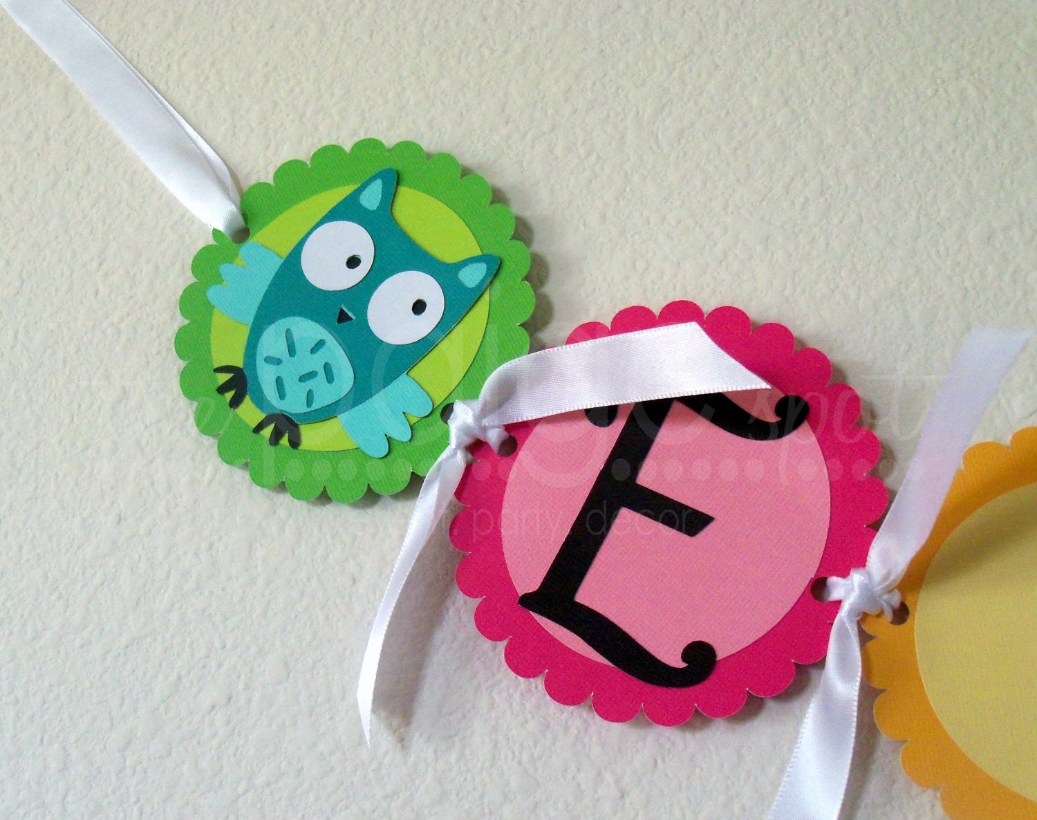 Owl NAME Banner - baby shower, birthday party, kid's room decoration - Party Hoot Owl Collection