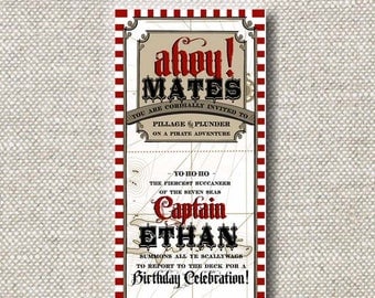 Invitation .Yo Ho Ho Pirate Collection . by Loralee Lewis