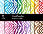 Zebra Digital Paper Pack - 42 zebra papers/ 12x12 inches or 8x11 inches(A4) - RMP0021