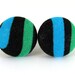 Dark green bright blue black button earrings studs fabric posts