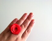 Red Rose Cocktail Adjustable Ring