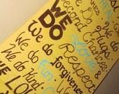 In Our Home SIGN Subway Custom Accent Colors Distressed primitive family Rules Handmade Hand-painted Wooden 12x36 WHAGN Made to Order