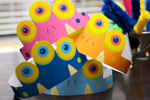 Monster Birthday Party Children's Party Crown (Royal Blue) a Monster Fest DIY Printable Collection by Spaceships and Laser Beams