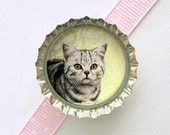 Sweet Cat Bottle Cap Magnet - cat lover gift, for cat lover, cat fridge magnet, kitty cat magnet, cat birthday party favor, cute cat decor