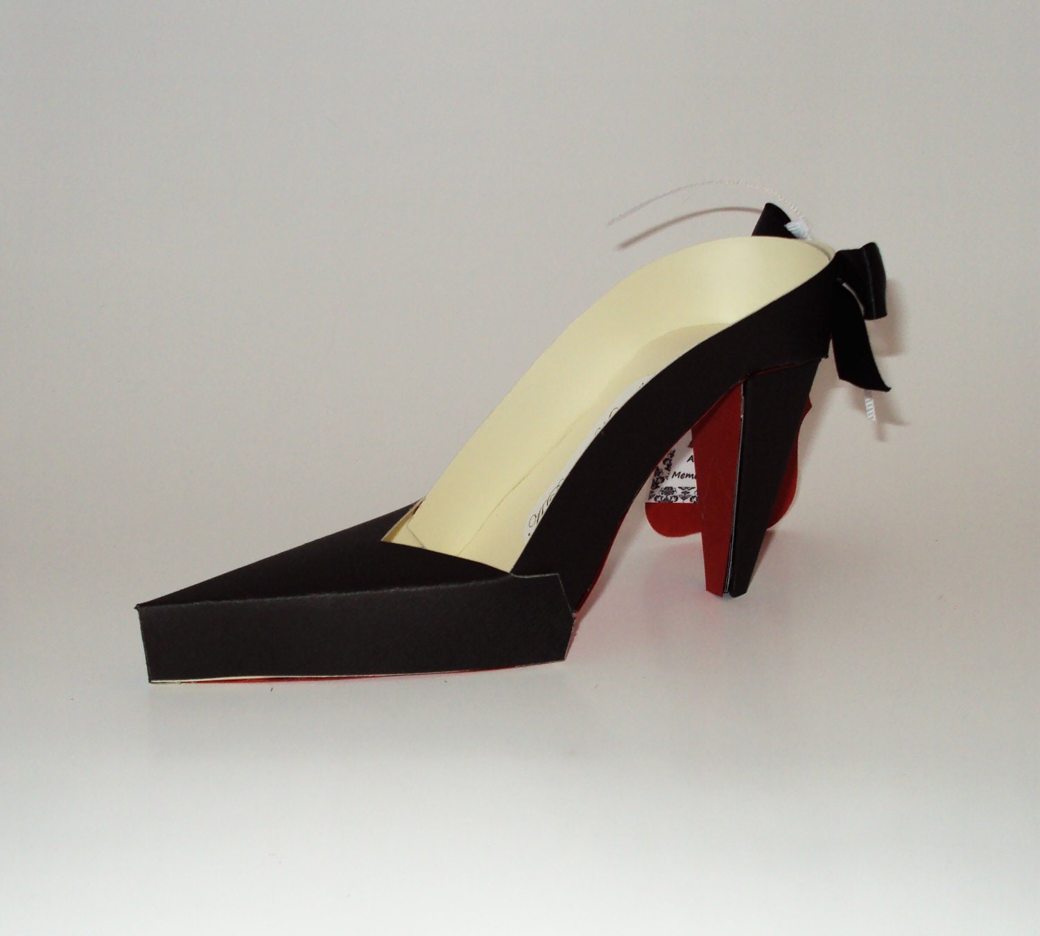 Paper Shoe Original Design Envy in Black High Heel Shoe Gift Box Favor Box Il_170x135