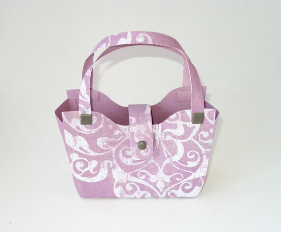 Paper Purse Purple Swirl Purse Gift Bag Favor Box Il_570xn