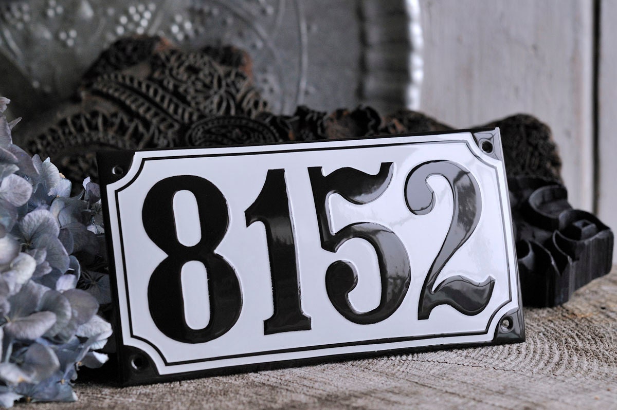 Enamel House Number 4.3" x 8.3"