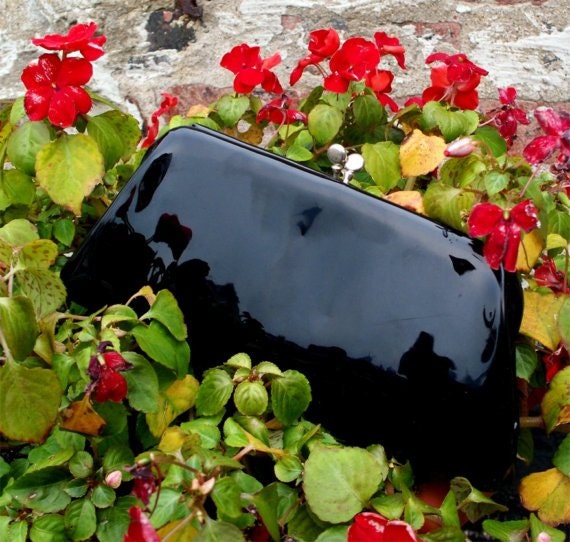 Vintage Patent Leather Clutch- Garay - 1940s/1950s