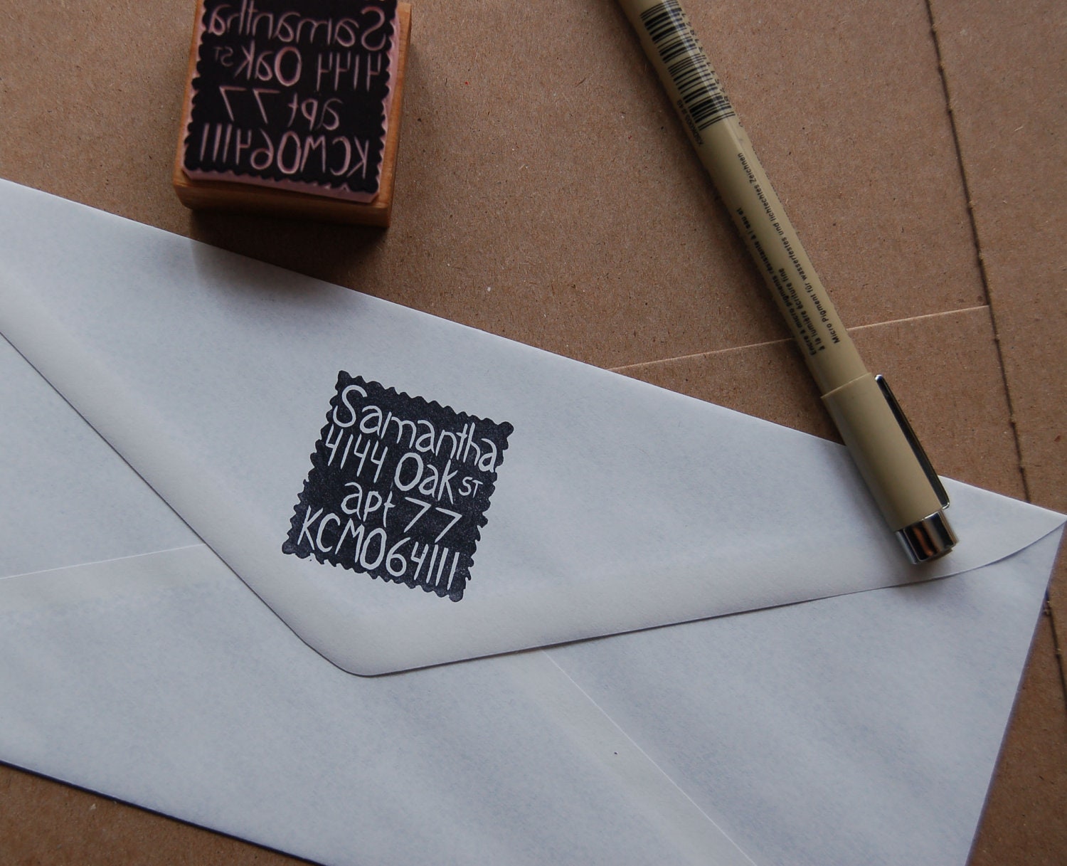 Custom Return Address Stamp - 1.5 inch Square