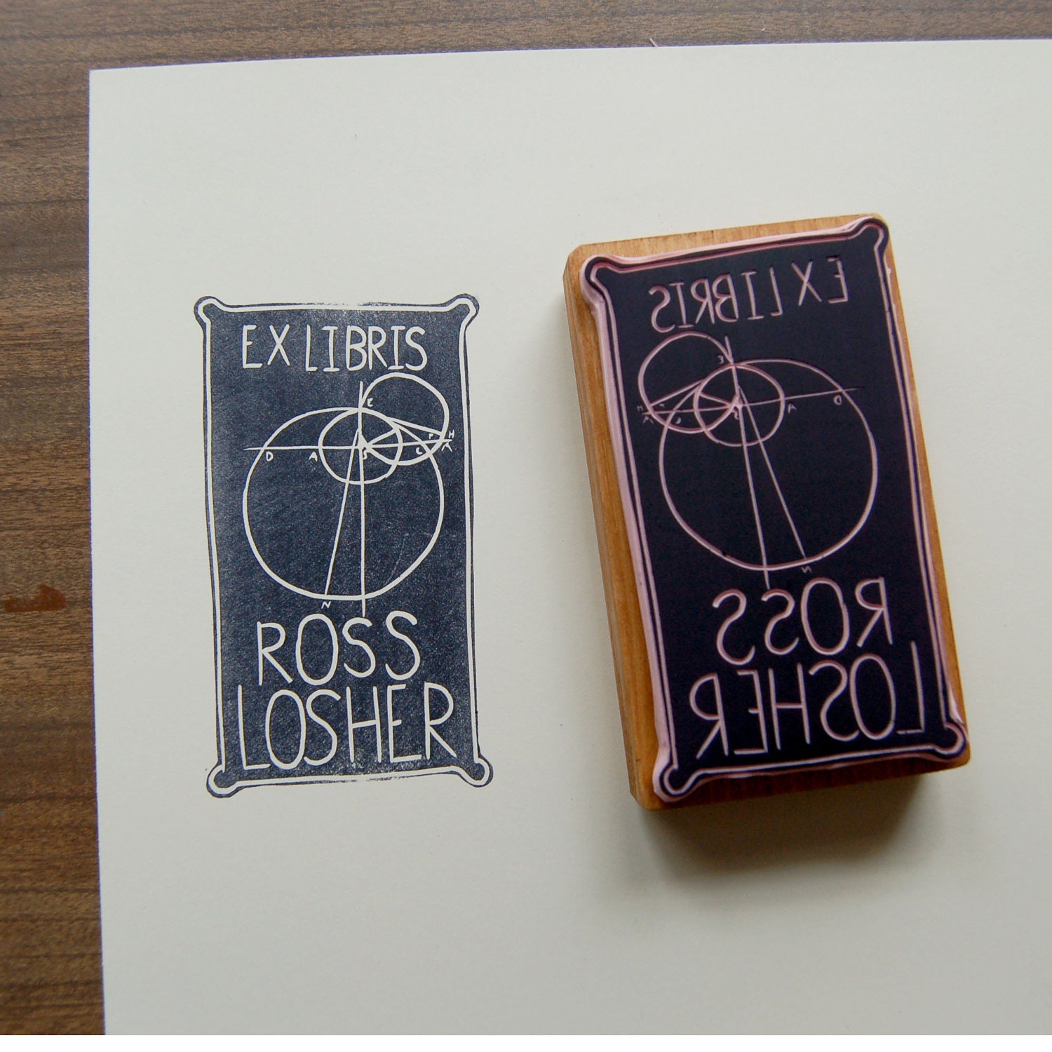 Customizable Stamp - 4 inch rectangular - Predrawn
