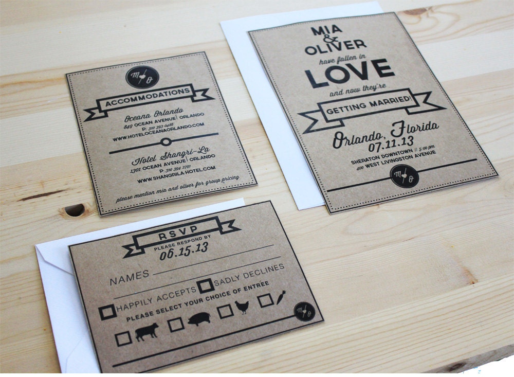 Kraft simplicity invitation set