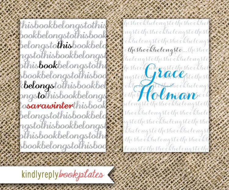 Bookplates - Modern Scribble Personalized Name Plates