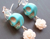 Skull and Rose Earrings