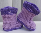 Baby Rain or Winter Boots - Handmade Crochet Purple