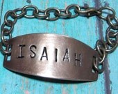 Boys Brass Name Bracelet - Hand Stamped