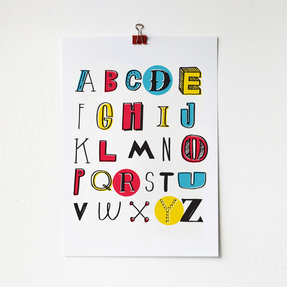 A4 Colourful Alphabet Print