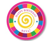 Custom Sticker Labels in Colorful Candyland Design for Wedding or Birthday Party Il_170x135