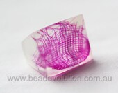 Resin Ring Magenta Gauzy Square Shaped