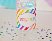 DIY Printable Water Bottle Labels - Rainbow Party