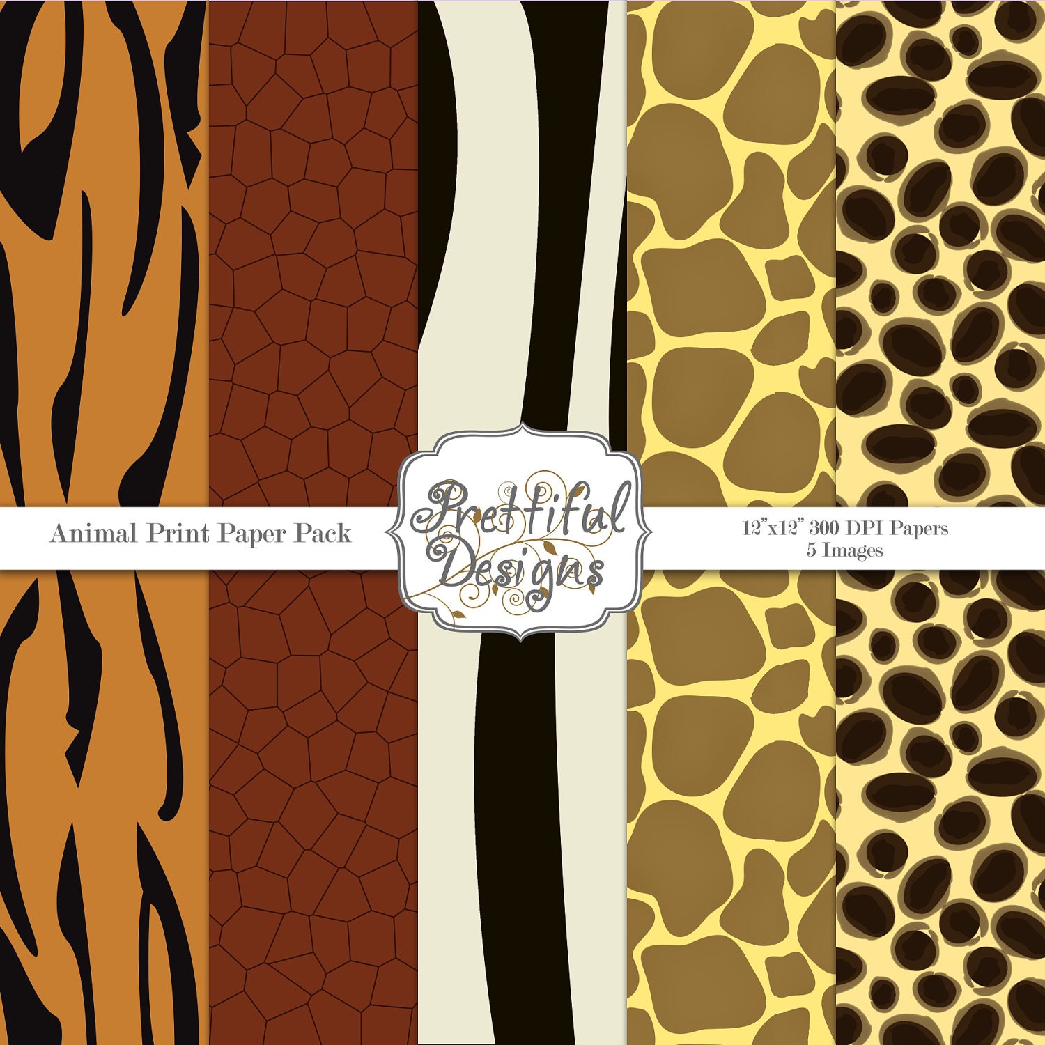 30% Off Sale Animal Print Digital Paper pack for Digital Scrapbooking, Photography, Card Making, Commercial Use (12) Il_170x135
