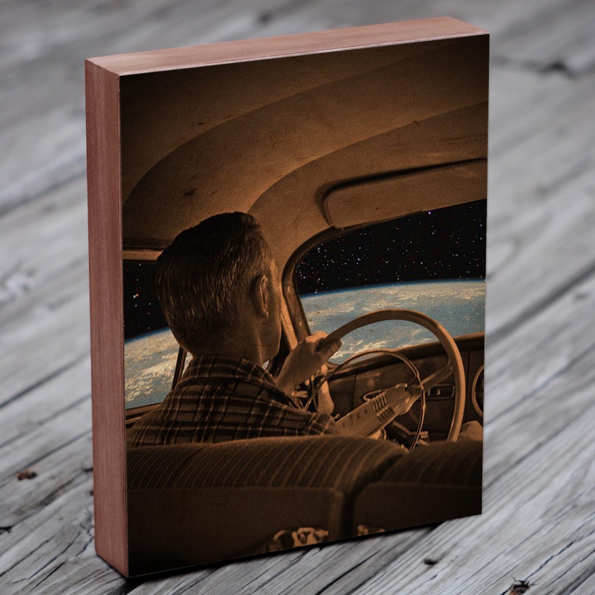 Dad's Lost Again - Wood Block Art Print