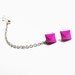 Ear Stud with Chains Silver Magenta Studs Ear Wrap Stud Cartilage