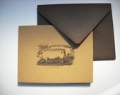 Victorian Pigs Cards on Kraft with Envelopes
