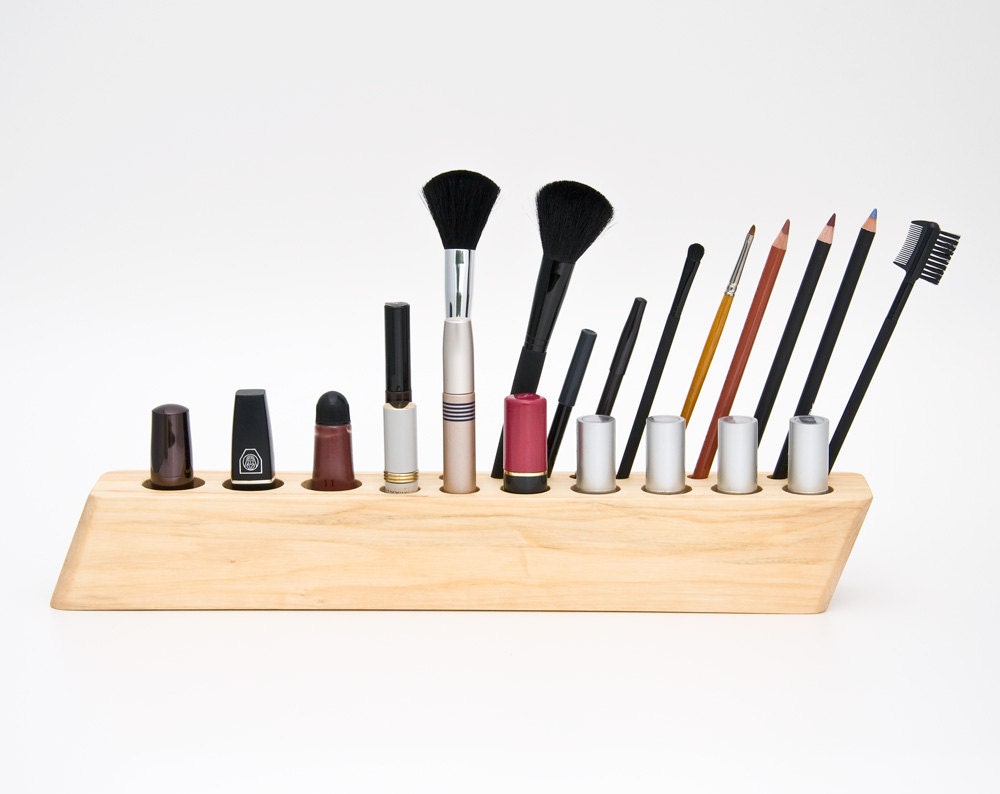 Wooden COSMETIC MAKEUP ORGANIZER Brush Holder Big Scarlett