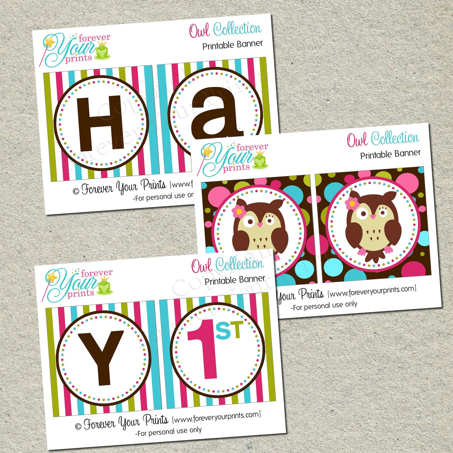 Printable Owl Birthday Banner Il_570xn