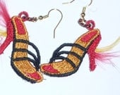 Stiletto Heels Feather Earrings-- free shipping